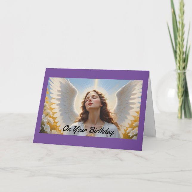 Belle carte de voeux Anniversaire Angel (Devant)