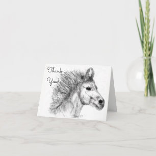 Belle carte de voeux au crayon de cheval