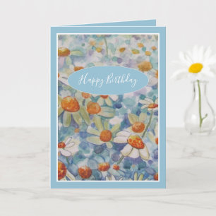 Belle carte de voeux d'anniversaire de fleurs