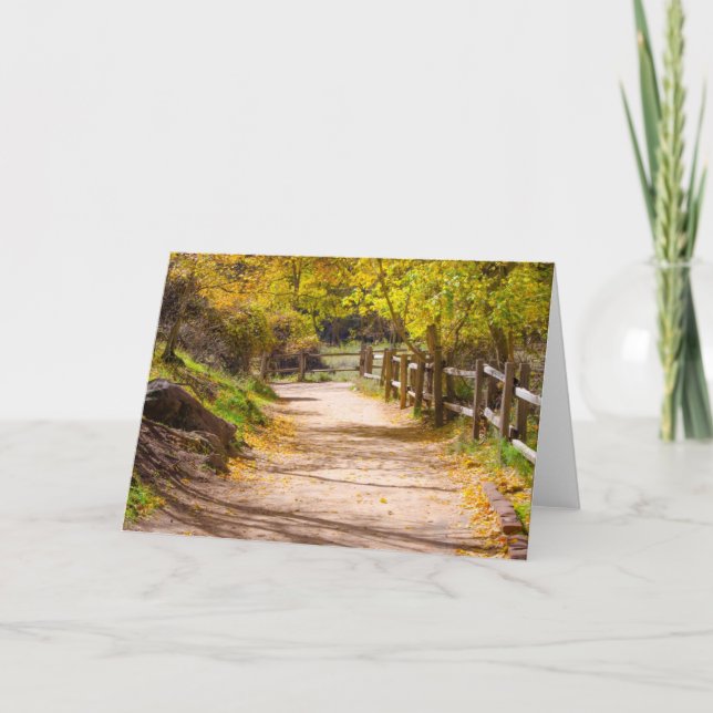 Belle carte de voeux de blanc de chemin (Devant)