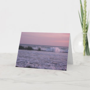 Belle carte de voeux de coucher du soleil de vague