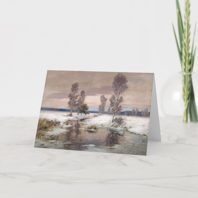 belle carte de voeux de peinture d'hiver (Devant)