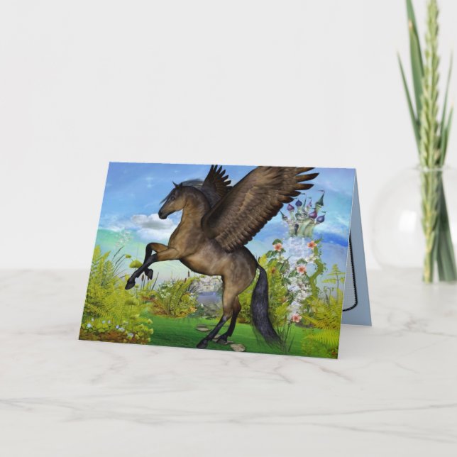 Belle carte de voeux Pegasus (Devant)