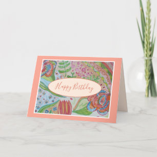 Belle carte de voeux pour l'anniversaire des Fleur