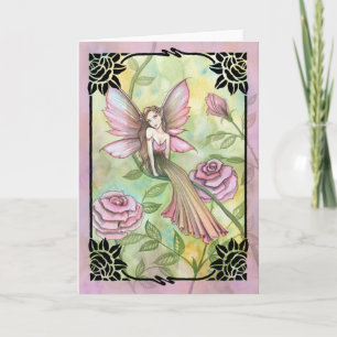 Belle carte de voeux vierge féerique rose