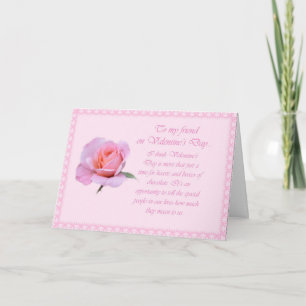 Belle carte d'Heureuse Sainte-Valentin rose rose