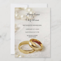 Belle carte d'invitation de mariage anneau de mari