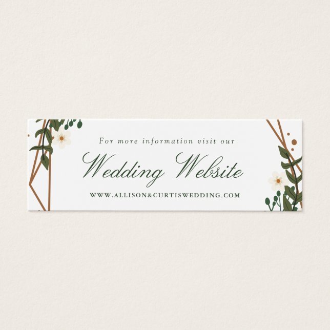 Belle carte du site Web mariage géométrique floral (Devant)
