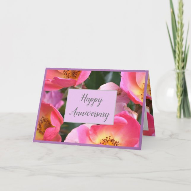 Belle carte Floral Joyeux Anniversaire (Devant)