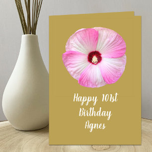 Belle carte Hibiscus 101ème Anniversaire