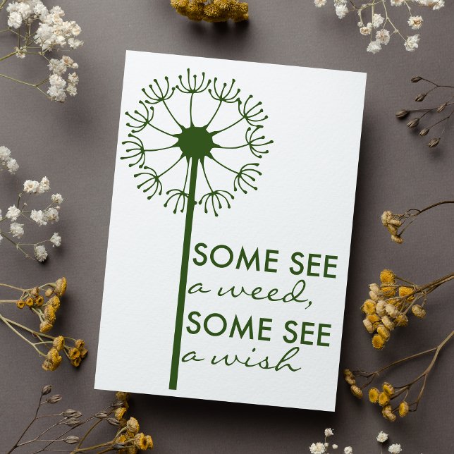 Belle carte Inspirationnelle Dandelion ( This card is actually about inspiration, hope and being optimistic. Featuring an inspiring quote.)