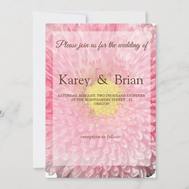 Belle carte Mariage florale (Devant)