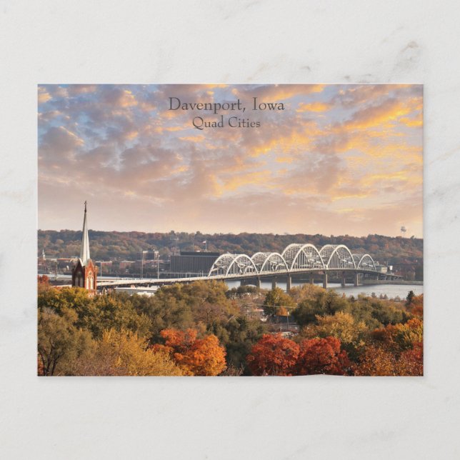 Belle carte postale Davenport Iowa Quad Cities (Devant)