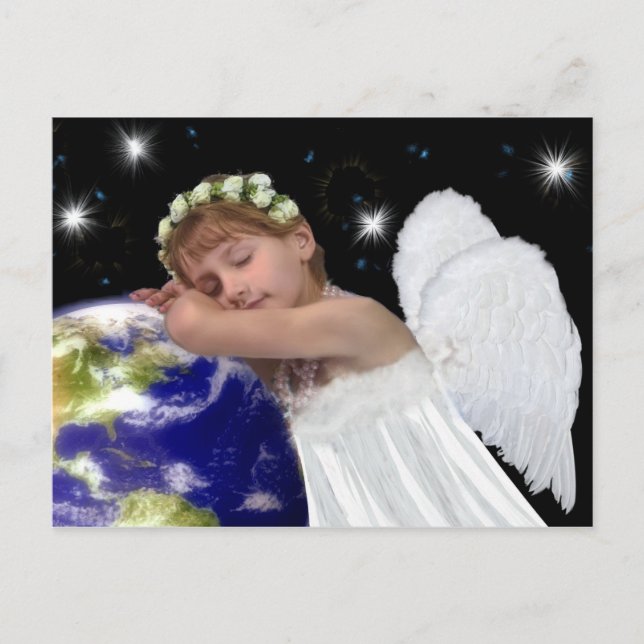 Belle carte postale de Noël d'ange (Devant)