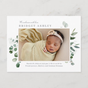 Belle Carte postale Faire-part de naissance bébé v