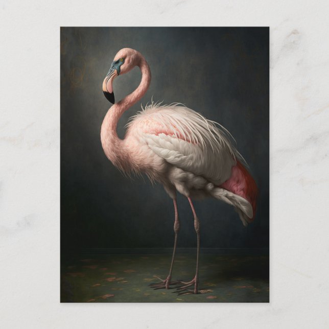 Belle carte postale Flamant rose (Devant)
