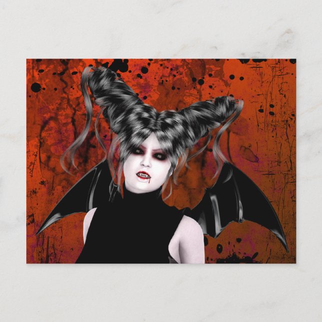 Belle carte postale vampire gothique de la cage (Devant)