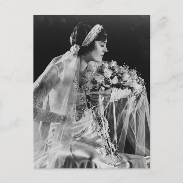Belle carte postale Vintage mariée (Devant)