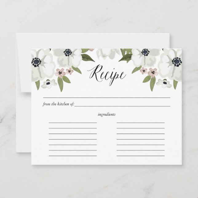 Belle Carte Recette Anemones (Devant)