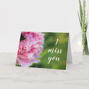 Belle carte rose de pivoine tu me manque
