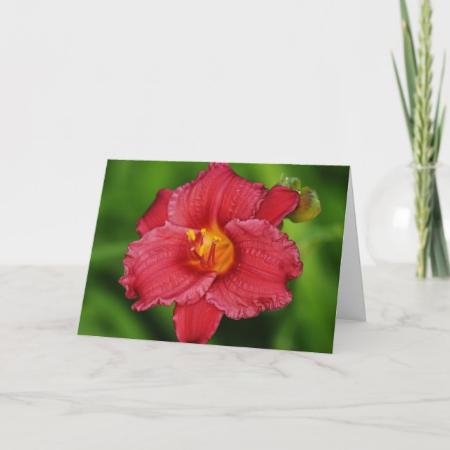 Belle carte rouge Tropical Flower Note (Devant)