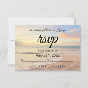 Belle carte RSVP de mariage Hawaiian Beach
