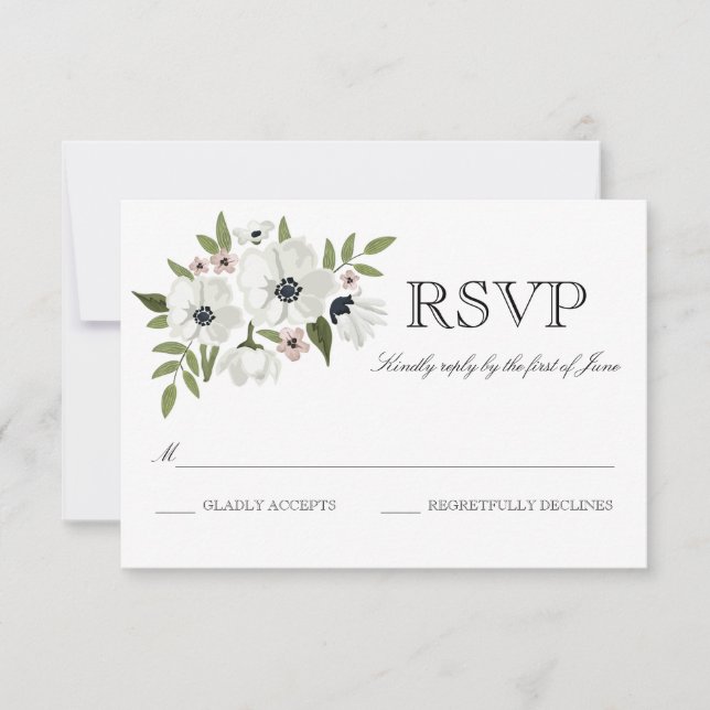 Belle carte RSVP Florale (Devant)