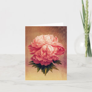 Belle Cartes à notes pliées Peony rose