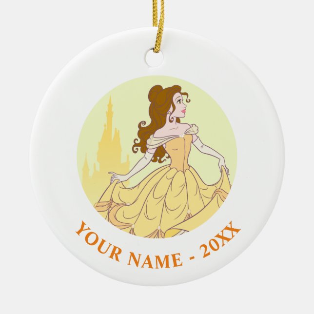 Belle & Castle Graphic Ceramic Ornament (Front)