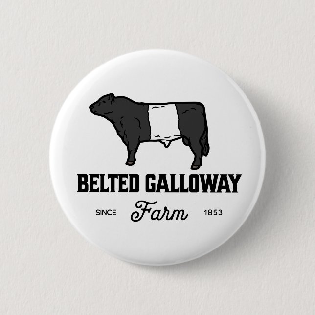 Belle ceinture de Vache Galloway badge rond ou con (Devant)