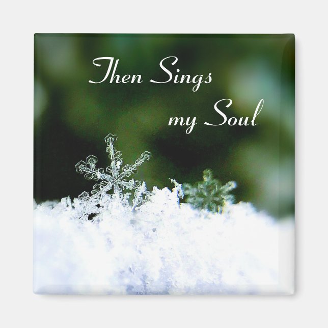Belle chante mon âme hiver Aimant flocon de neige (Devant)