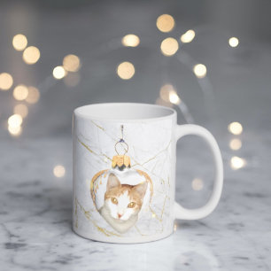 Belle chatte coeur ornement marbre COFFEE MUG