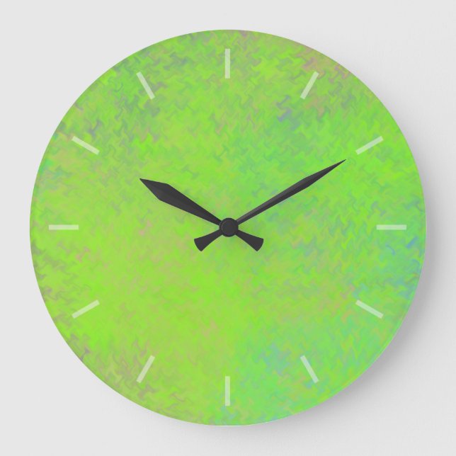 Belle Chaux Vert Papier Marbré Design Horloge (Recto)