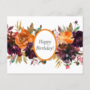 Belle Chute Couleur Floral Anniversaire Carte post