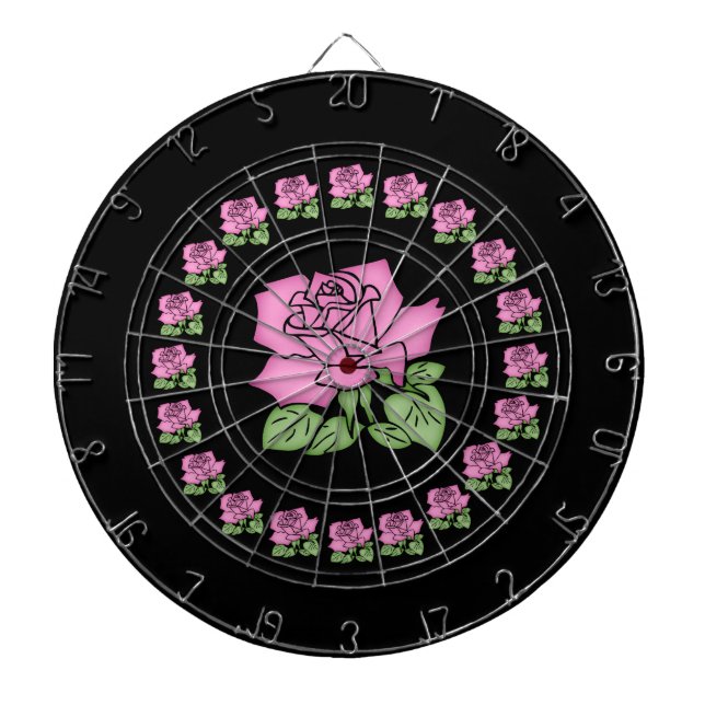 Belle Cible de flechettes Rose rose personnalisabl (Devant)