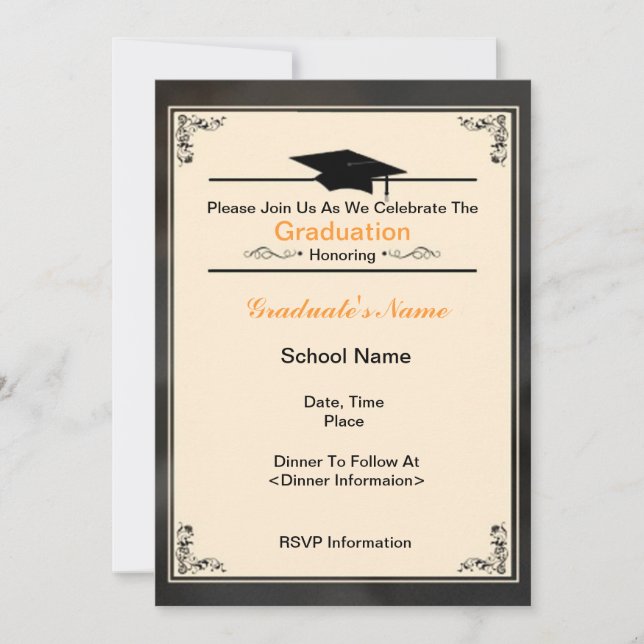 Belle classe des invitations 2012 d'obtention du (Devant)