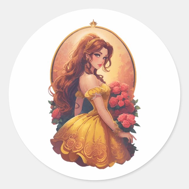 Belle Classic Round Sticker (Front)
