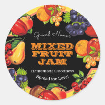Belle confiture de fruits Vintage Étiquette Preser