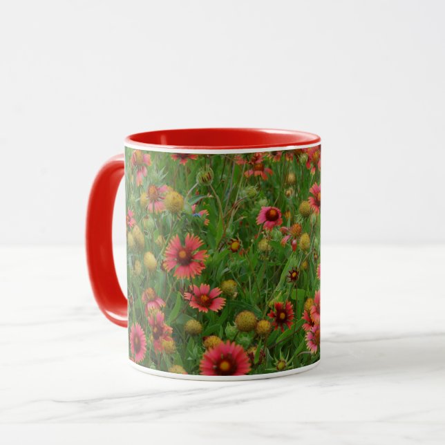Belle Coupe de Mug Floral Fleur sauvage rouge