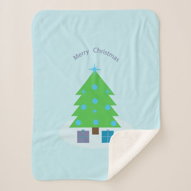 Belle couverture avec sapin de Noël et cadeaux (Devant)