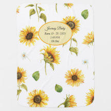 Belle couverture de bébé tournesol personnalisable