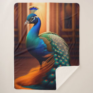 Belle couverture Sherpa Peacock