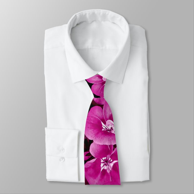 Belle Cravate hawaïenne rose violet (Attaché)