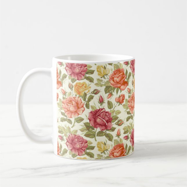 Belle croquis floral Coffee Mug (Gauche)
