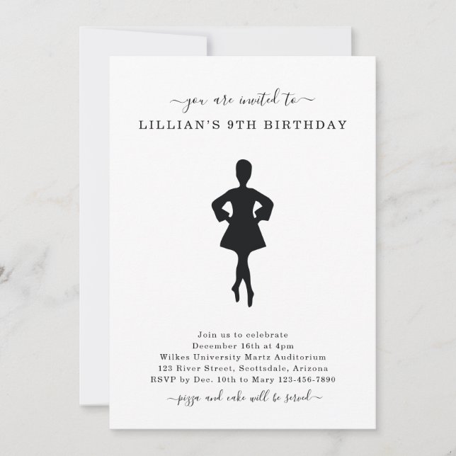 Belle Danse Irlandaise Invitation Anniversaire (Devant)