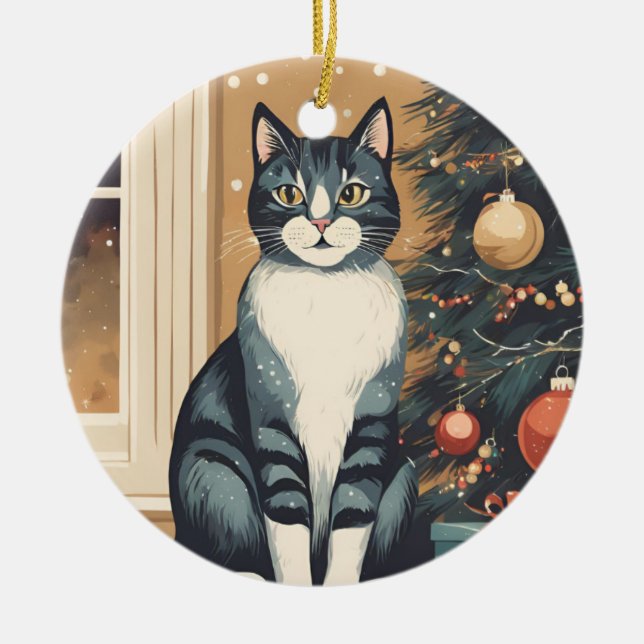 Belle décoration de chats de Noël (Devant)