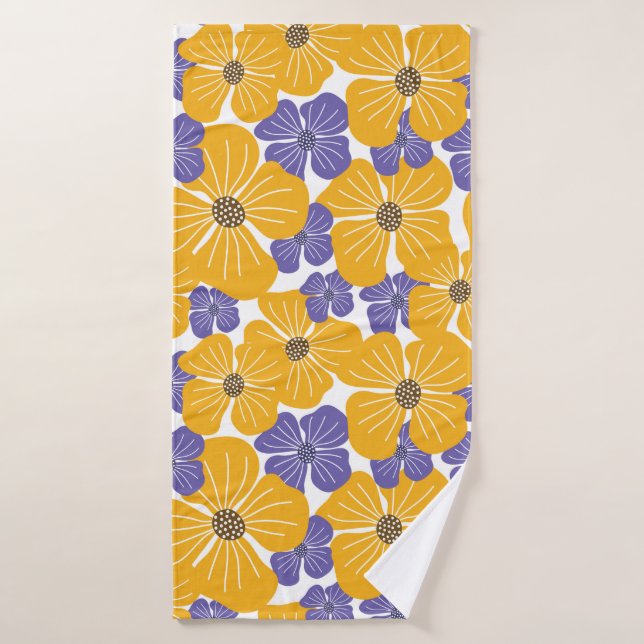 Belle décoration de style moderne abstrait floral  (Serviette de bain)