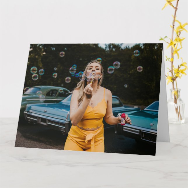 belle déesse Bubbles carte de voeux (Fleur jaune)