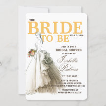 Belle Dessin nuptiale Invitation de douche nuptial
