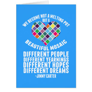 Belle Diversité Mosaïque Citation Carte d'immigr